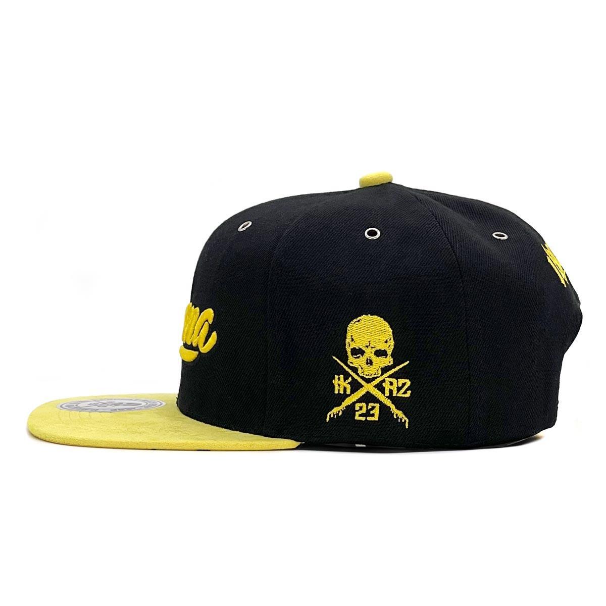 IKARUZ Banana Snapback in Gelb aus Alcantara, Frontansicht