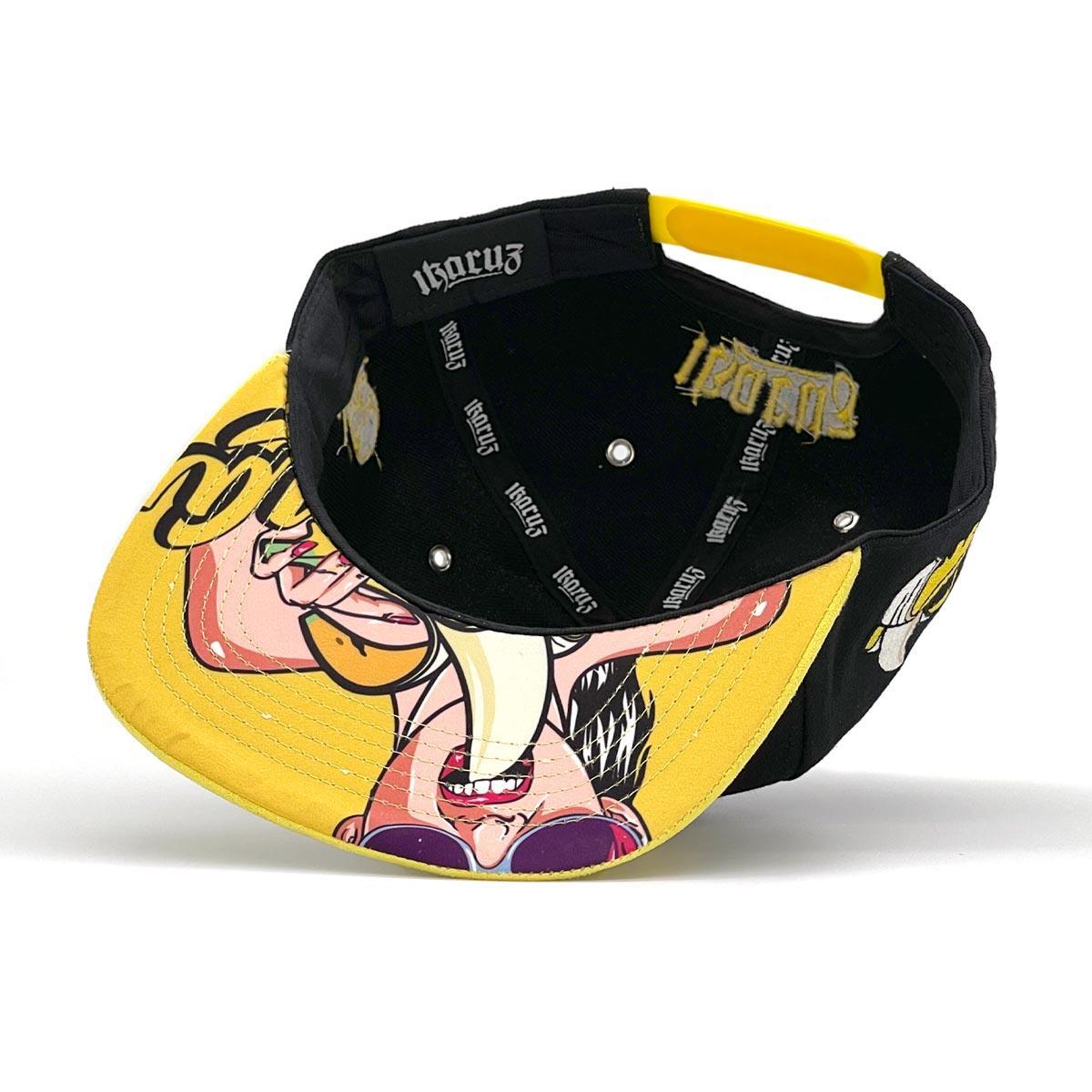 IKARUZ Banana Snapback in Gelb aus Alcantara, Frontansicht